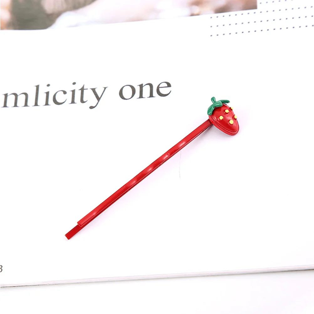 4 PCS 부드러운 장난감 망치 장식 헤어 액세서리 과일 머리핀 신부 딸기 클립