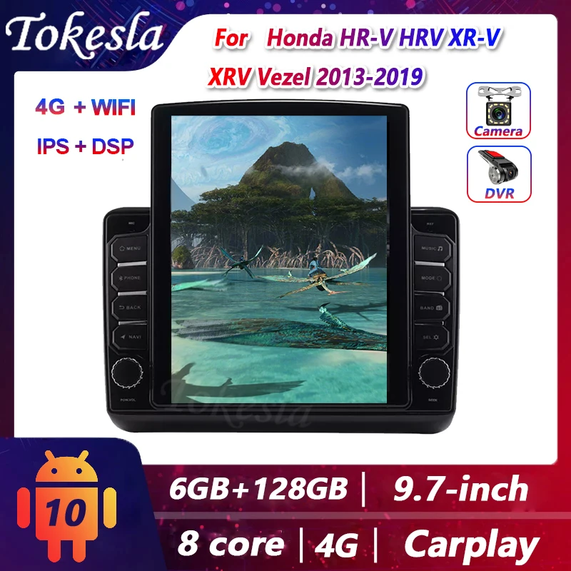 

Tokesla For Honda HR-V HRV XR-V XRV Vezel Car Radio 2 Din Android Tesla Screen Central Multimedia Dvd Automotivo Players Carplay