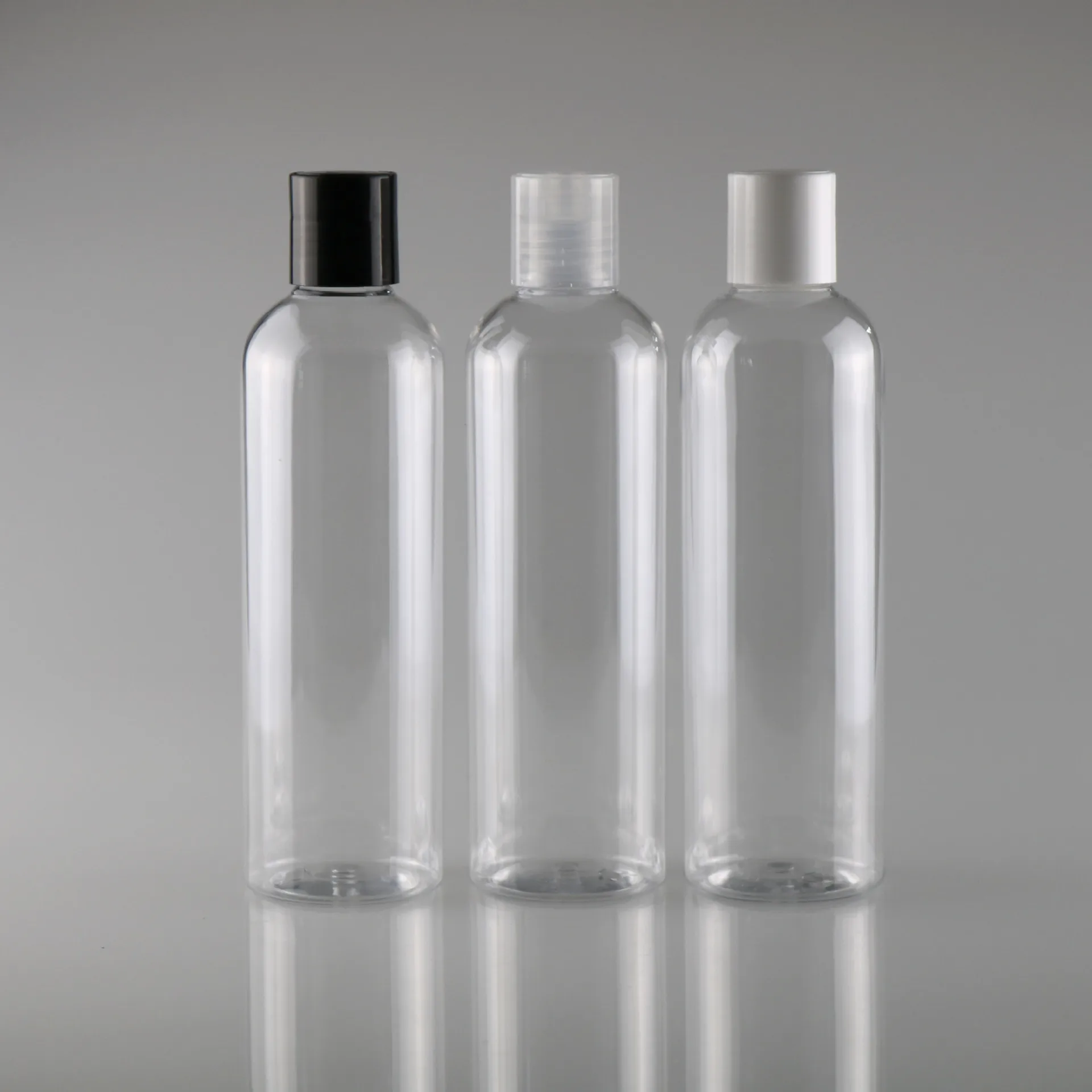 

30ml 50/60ml 120ml 150ml 200ml 250ml 300ml 500ml empty round Dispensing Caps Plastic Bottle, clear PET bottle with disc top cap