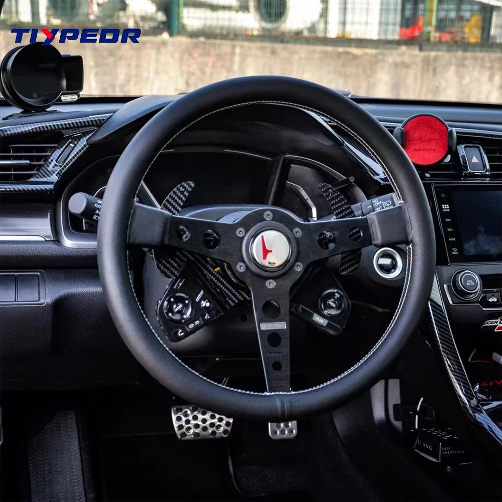 

microfiber leather MOMO car steering wheel Round hole bracket racing simulator car steering wheel 350mm diameter steering wheel