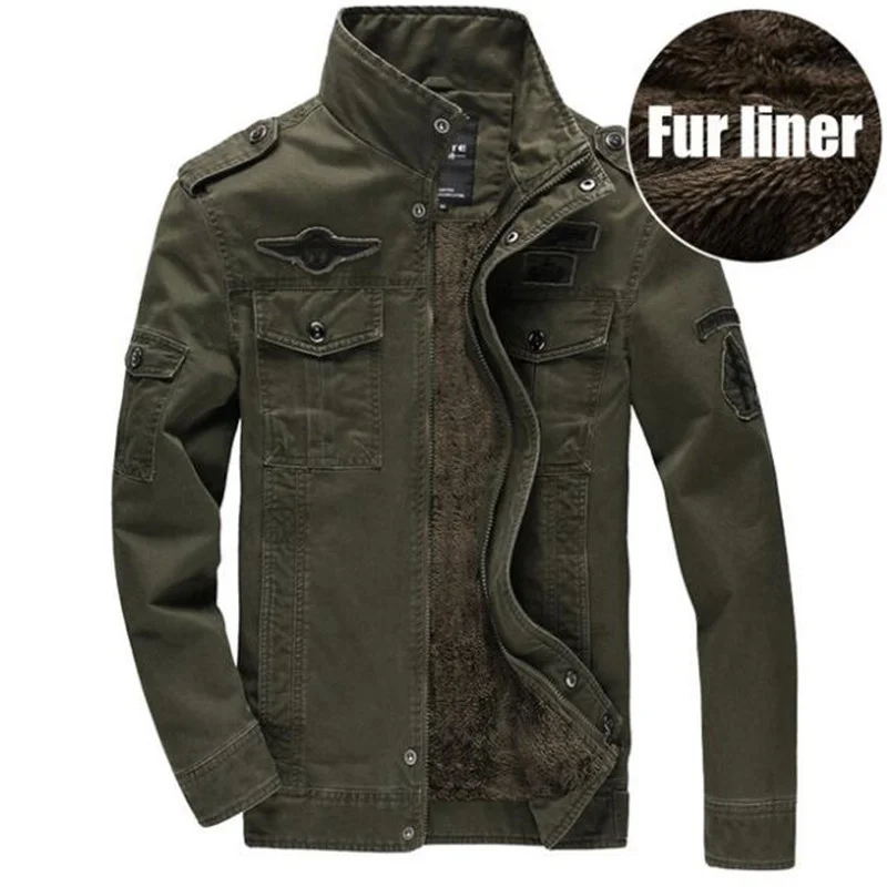 

Winter Warm Military Jacket Men Pilot Bomber Jacket Outwear Plus Size 6XL Tactical Jacket Thick Parkas Coat Jaqueta Masculina