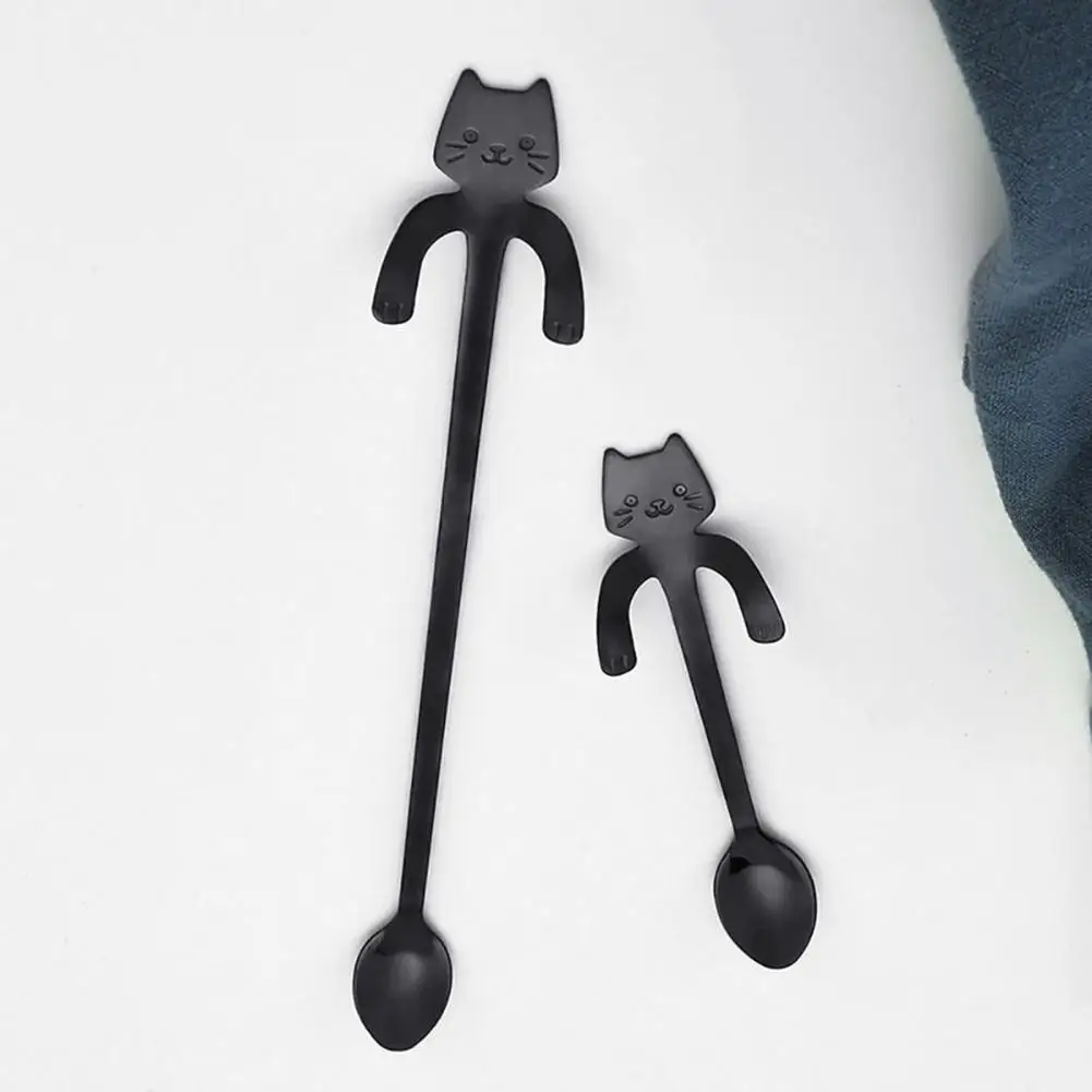 

Cartoon Cat Spoon Teaspoon Mini Cute Coffee Spoon Dessert Snack Scoop Milk Stirring Spoon Spoons Long Handle Scoop Soup Scoops