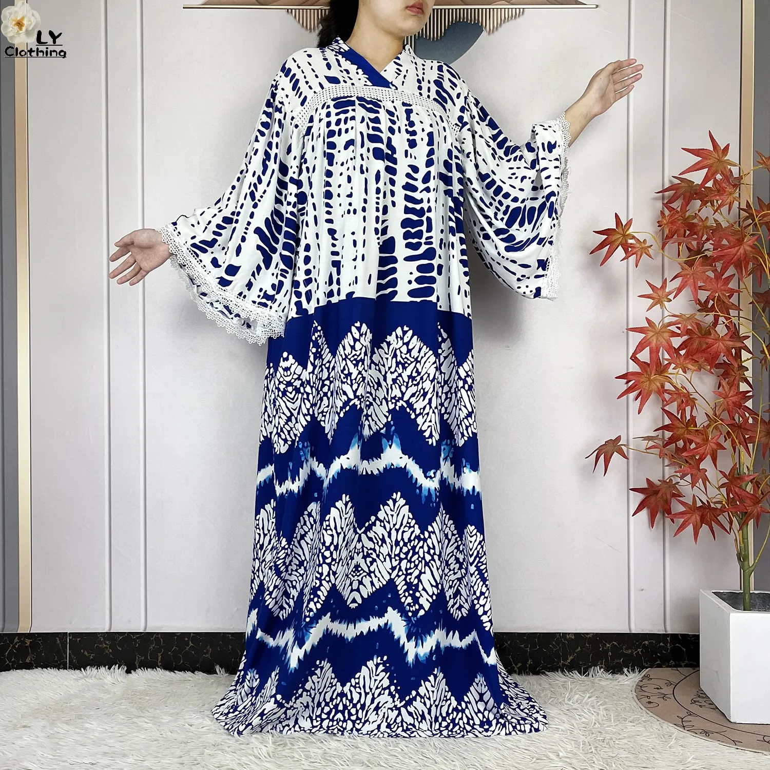 أحدث عباءة أفريقية لعام 2026 مطبوعة من القطن الخالص للنساء، فستان طويل فضفاض، أزياء دبي العصرية للعطلات والحفلات مع وشاح كبير