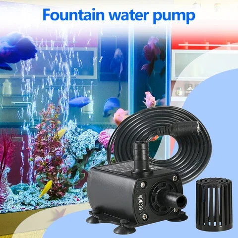 

300L/h Flow Rate Fountain Aquarium Mini DC 12V Brushless Motor Pump Pond Fish Tank Pool Circulating Submersible Water Pump