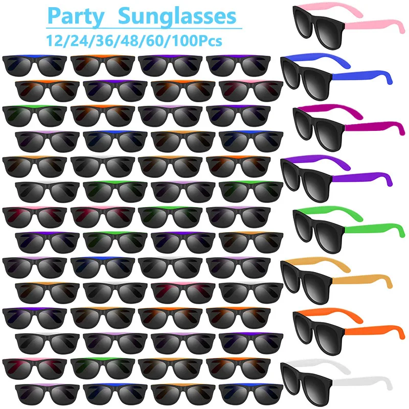 12-100Pcs Neon Bachelorette Party Sunglasses Wedding Favors Gifts for Guests Hen Party Adult Kids Birthday Sun Glasses cosplay glasses