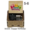 Birthday Present Happy Birthday Wood Music Box Automatic Knob Metal Movement Decorative Ornaments Mascot Decorative Ornaments 5
