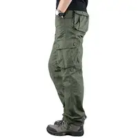 Pantalon Cargo tactique pour hommes, salopette en coton, pantalon de travail en plein air, grande taille, vêtements de randonnée camouflage, poches multiples, 2025 5