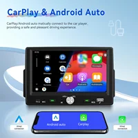 Podofo 1 Din 7'' Écran tactile CarPlay Autoradio Multimédia Lecteur MP5 Android Auto Systèmes intelligents pour voiture Mirror Link BT EQ FM Radio Stéréo 3