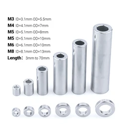 10pcs/Lot M3 M4 M5 M6 M8 Aluminium Round Spacers Flat Washer Bushing Gasket Spacer Sleeve Unthreaded Standoffs