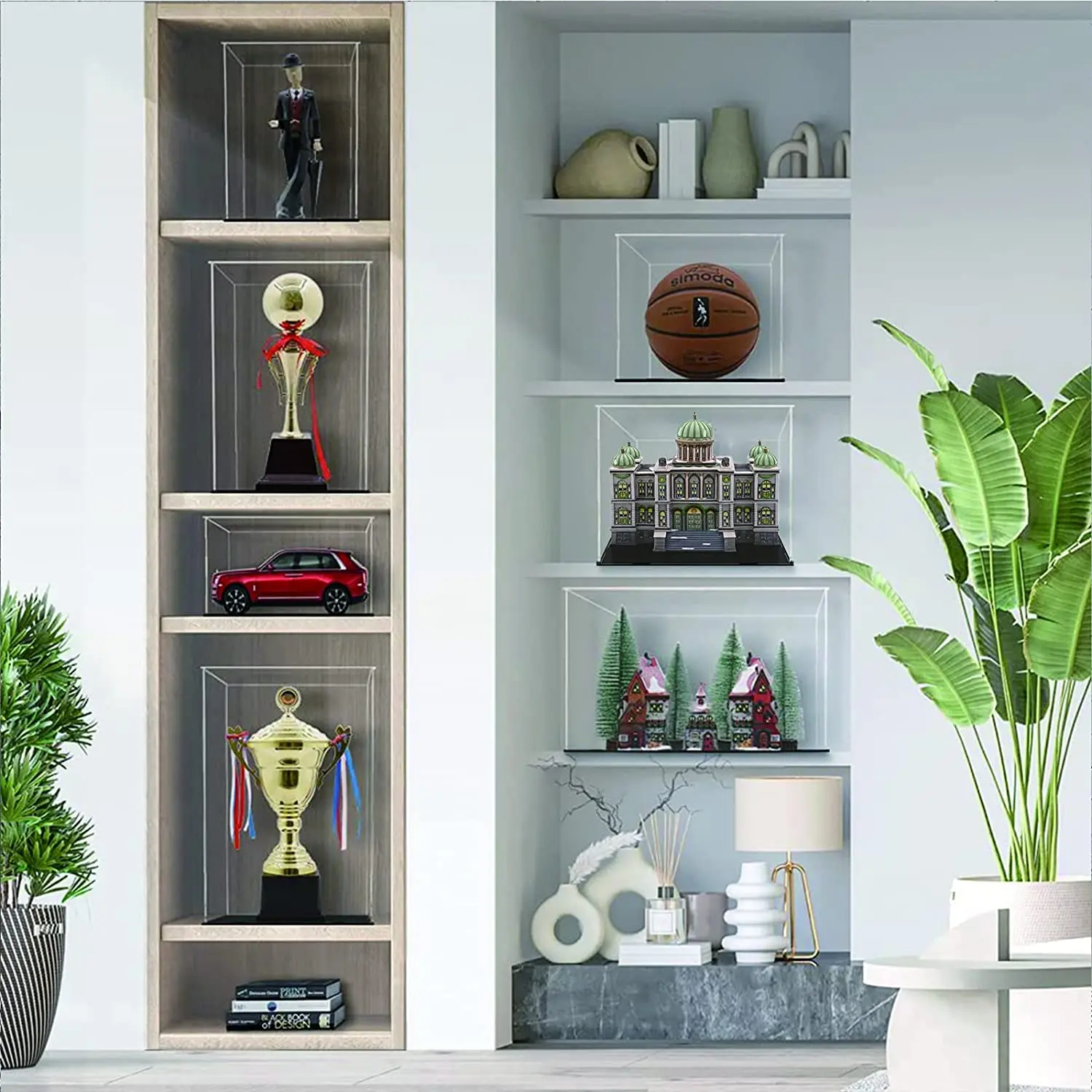 Présentation Objets Vitrine Acrylique Transparente 30x20x15cm - Protection Anti-poussière Pour Collections Cube Présentation Collection