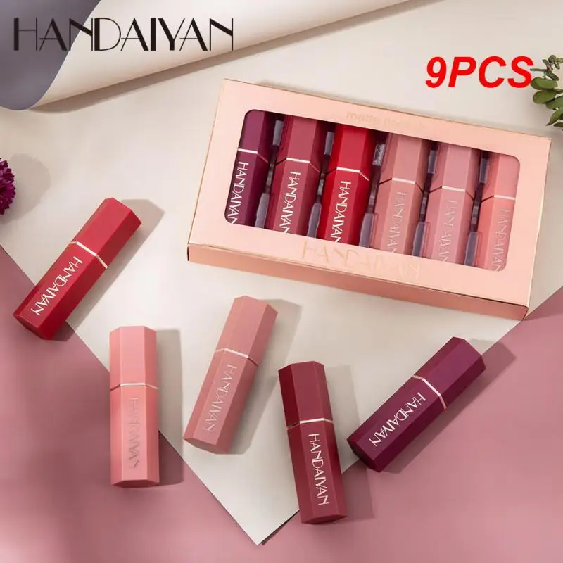 

9PCS Colors Matte Non stick Cup Lipstick Long Lasting Moisturizing Lipstick Women Lip Tint Beauty Cosmetics Set