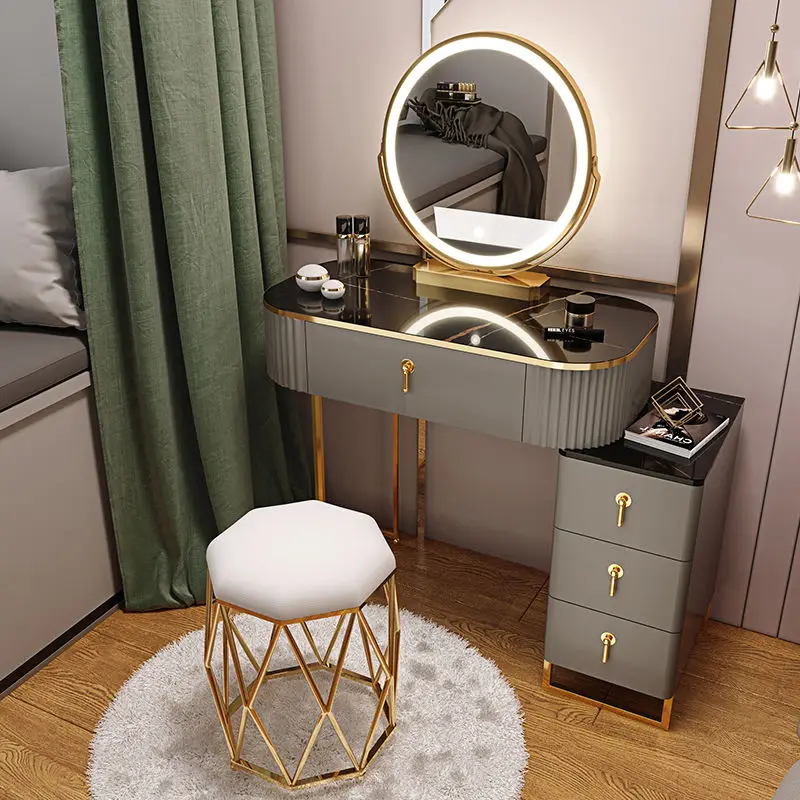 Light Luxury Dressing Table Bedroom Small Apartment Modern Storage Cabinet  Integrated Household Furniture Makeup Table Set - AliExpress