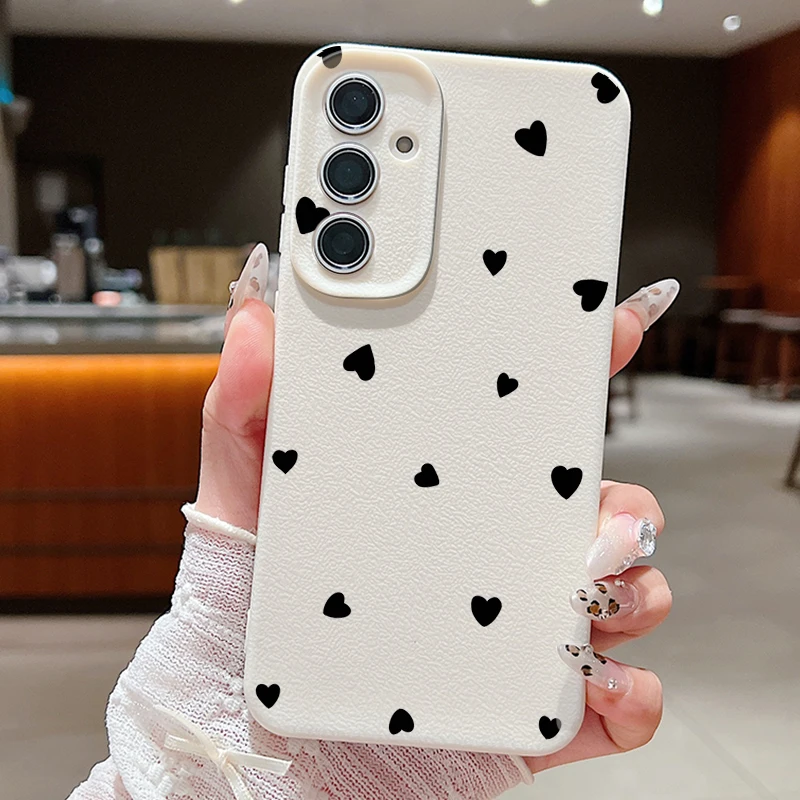 Black Love Hearts Phone Case - Elegant Design Cover