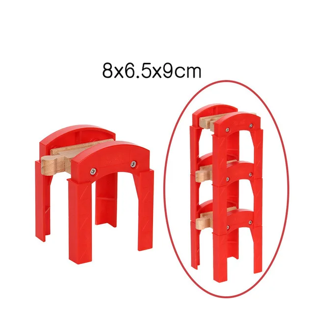 Trains Wooden Track Toys for Kids Educational Wood Block Railway Station Boys Toy Car Cross Traffic Light Tunnel Bridge images - 6