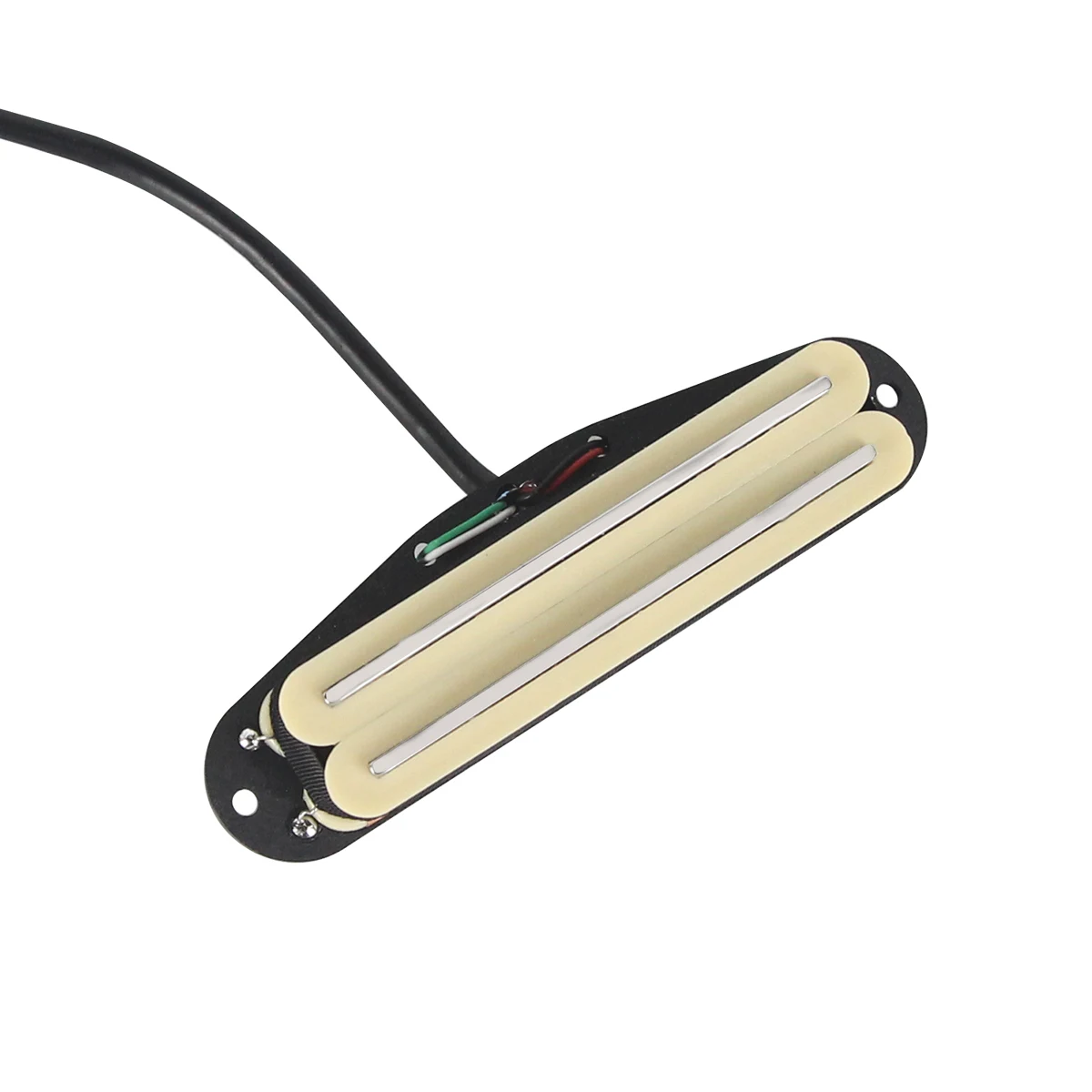 FLEOR Yellow Alnico 5 Mini Dual Rails Guitar Humbucker Pickup 4-Wires for ST/SQ Guitar Parts, Neck/Middle/Bridge Choose