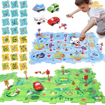 Puzzle Racer pour enfants, ensemble de piste de voiture
