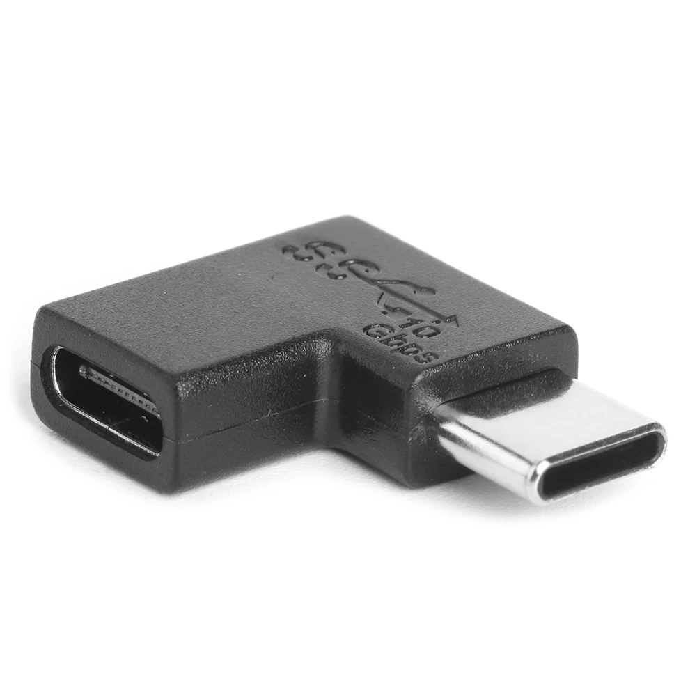 Dual Right Angle USB C Adapter Pack - Type-C Male to Female Angled Extension