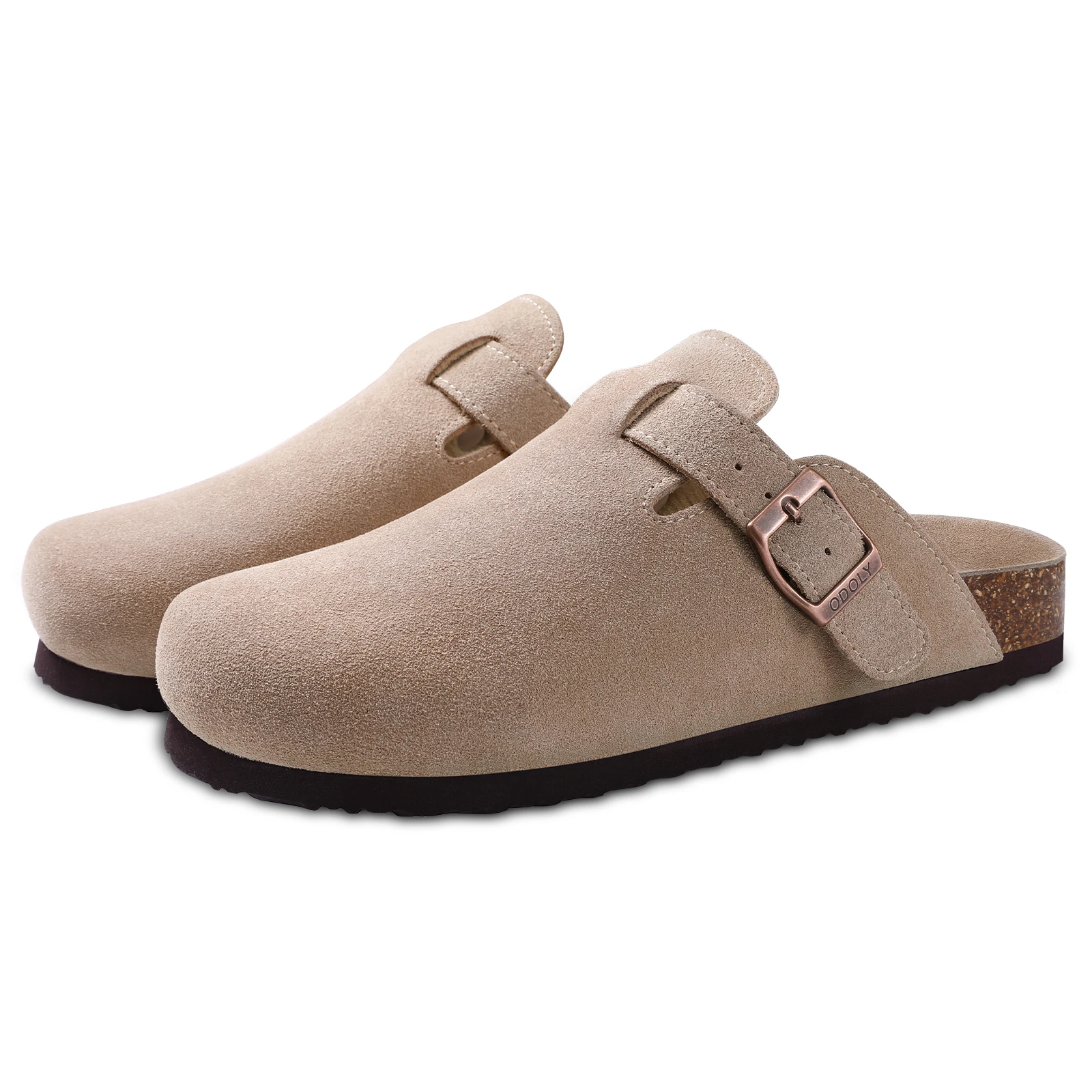 Gacimy Classic Women's Cork Clogs Slippers Summer Soft Footbed Suede Sandals With Arch Support Outdoor Leisure Platform Slippers