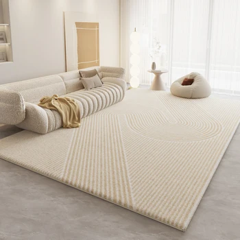 Cream Style Living Room Carpet Light Luxury High End Coffee Table Rugs Non Slip Carpets Warm Color Bedroom Large Area Rug 1