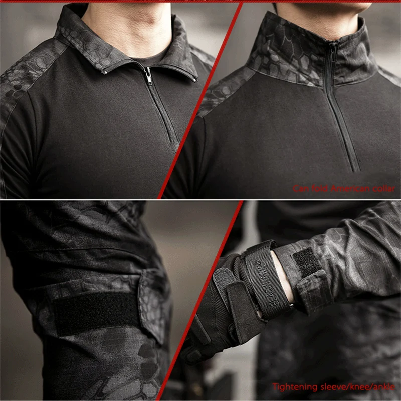 Camouflage Tactical Shirts Softair Combat Uniform Shirt Wear Resistant Airsoft Paintball Cotton Men Clothing Hunting Clothes 5
