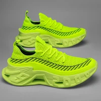 Trendy Men's Easiest for Match Breathable New Sports Shoes - Breathable Woven Upper with Striped Design, Lightweight and Plaid, Sports Shoes for Running, and Training Wear