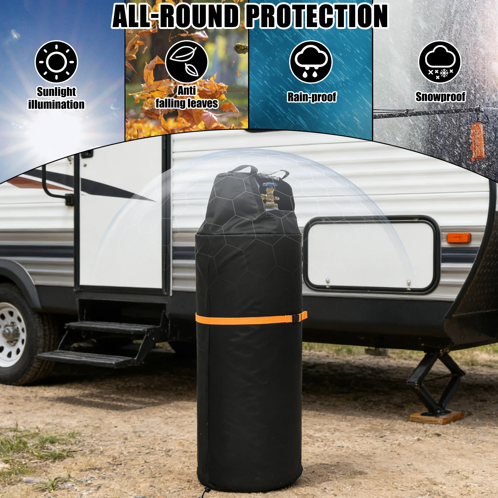 100 lb Propane Tank Cover Oxford Cloth Waterproof Thick Cover Camping Gas Stove Protective Cover Barbecue Kitchen Accessories