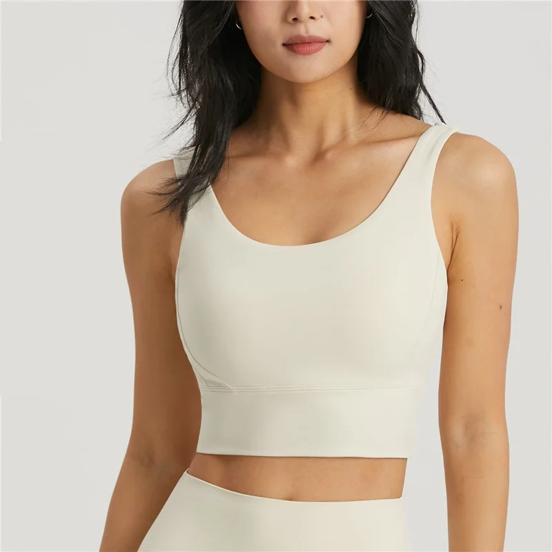 Solid Color Women Fitness Bra Tights Sport Tank Top Yoga Breathable Chest Pad Comprehensive Training Upgrade Without Deformation
