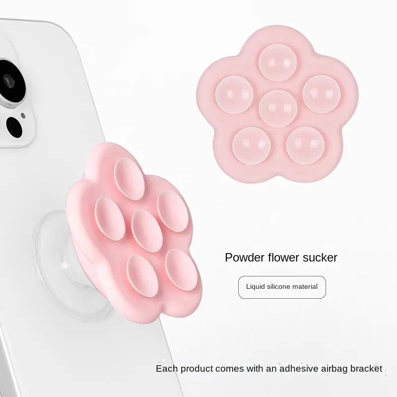 Flower Suction Cup Silicone Phone Grip and Stand with Foldable Design