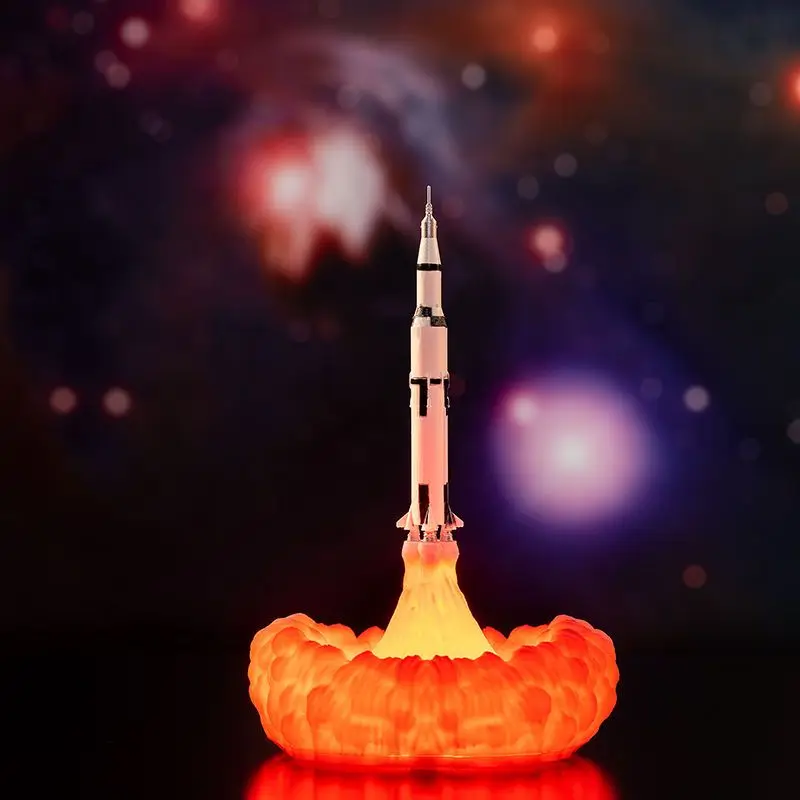 

3D Print LED Space Shuttle Lamp Rocket Apollo Shuttlecraft USB Rechargeable LED Night Light Bedside Study Desk Decor Hot Sale
