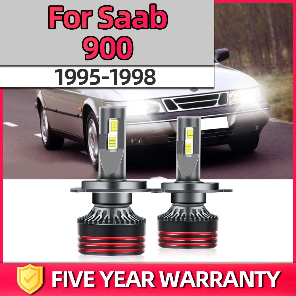 

TEENRAM Car Accsesories H4 High Low Beam Auto Car Light Bulbs 6000K Two-side CSP Chip Plug-N-Play Bulbs For Saab 900 1995-1998