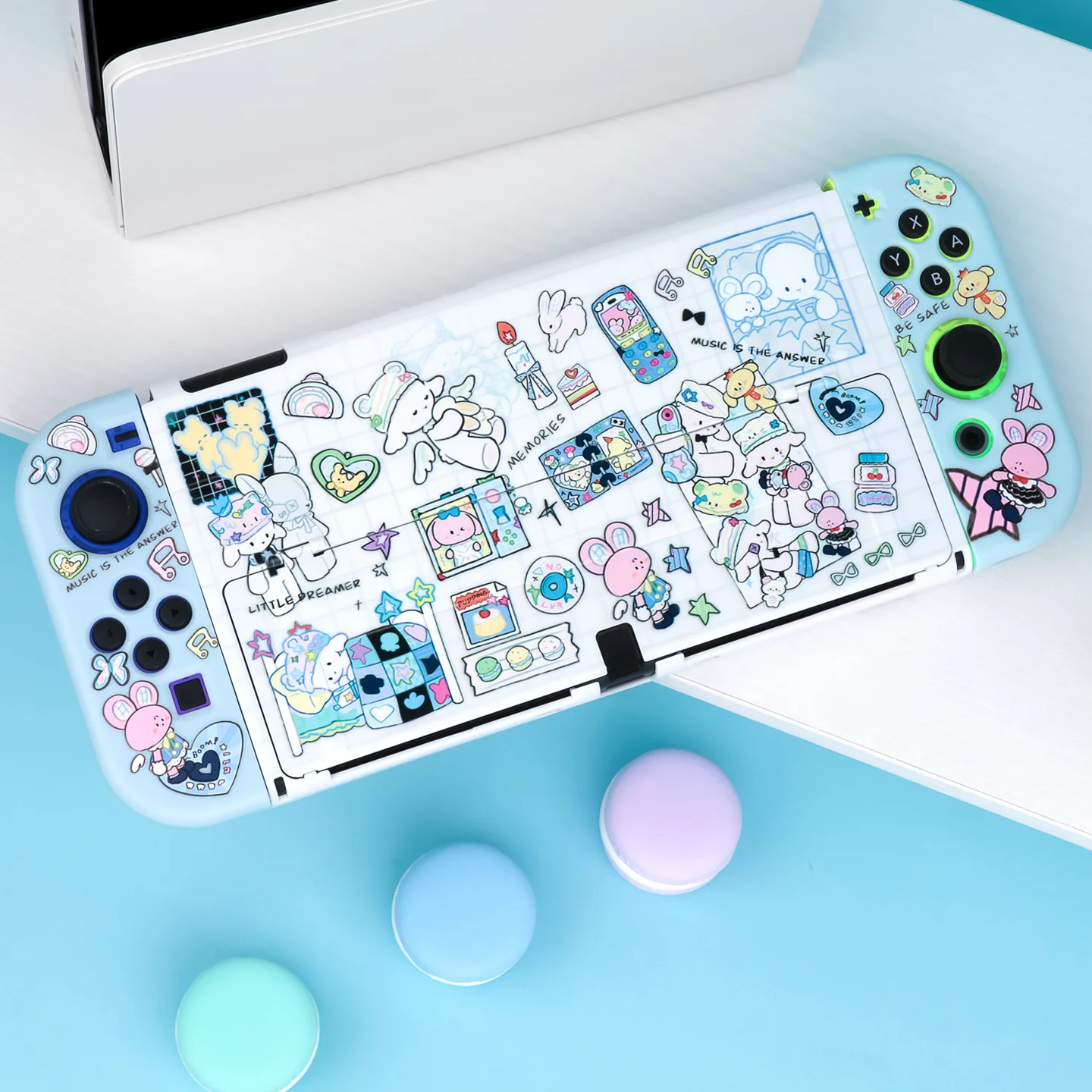 Original Baa-Baa Lamb Protective Case compatible with Nintendo Switch OLED / Switch 2, NS2 White Hard Shell with Joy-Con Covers 5