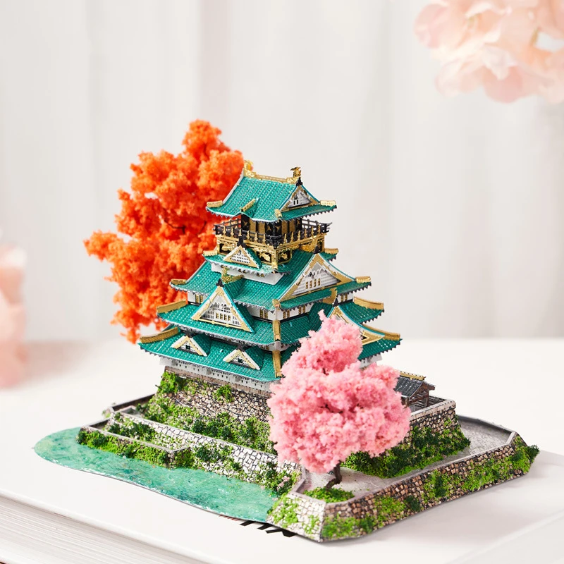 【新品未使用】TARP GLASS “Osaka Castle” DIY 3D Metal Puzzle Osaka Castle with Light Casa Doll Houses Model