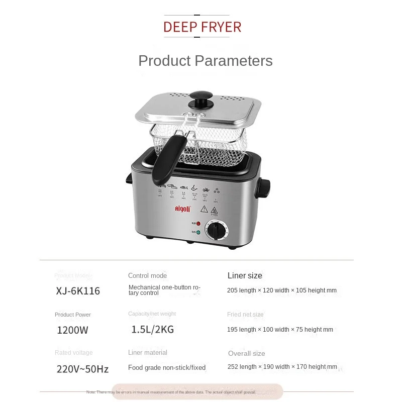 Electric Fryer Multifunctional Household Small Oil-saving Constant Temperature