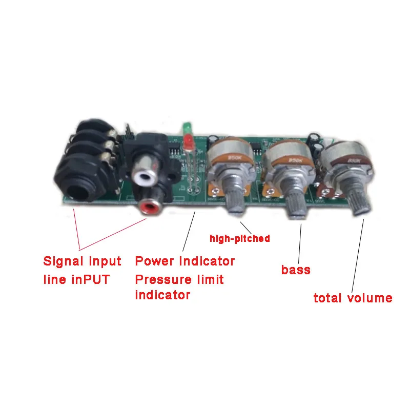 EQ Tone with Pressure Limit Frontend Board 1way Microphone 2way Music Input 2segment High