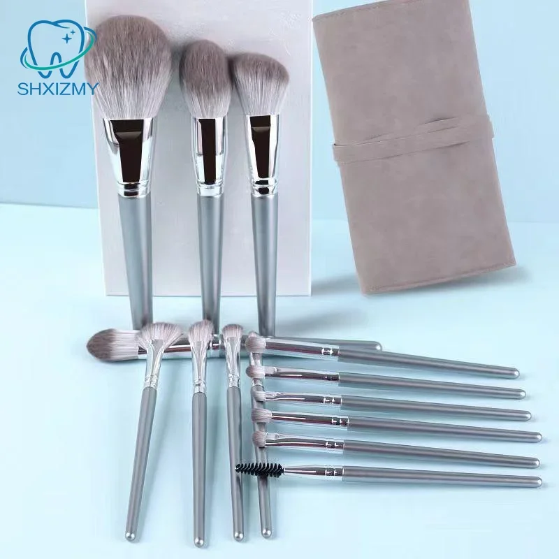 Set di pennelli per trucco ultra morbidi da 14 pezzi Pennello per ombretto in polvere sciolta per viso intero con setole morbide Pennello cosmetico professionale - immagine 3