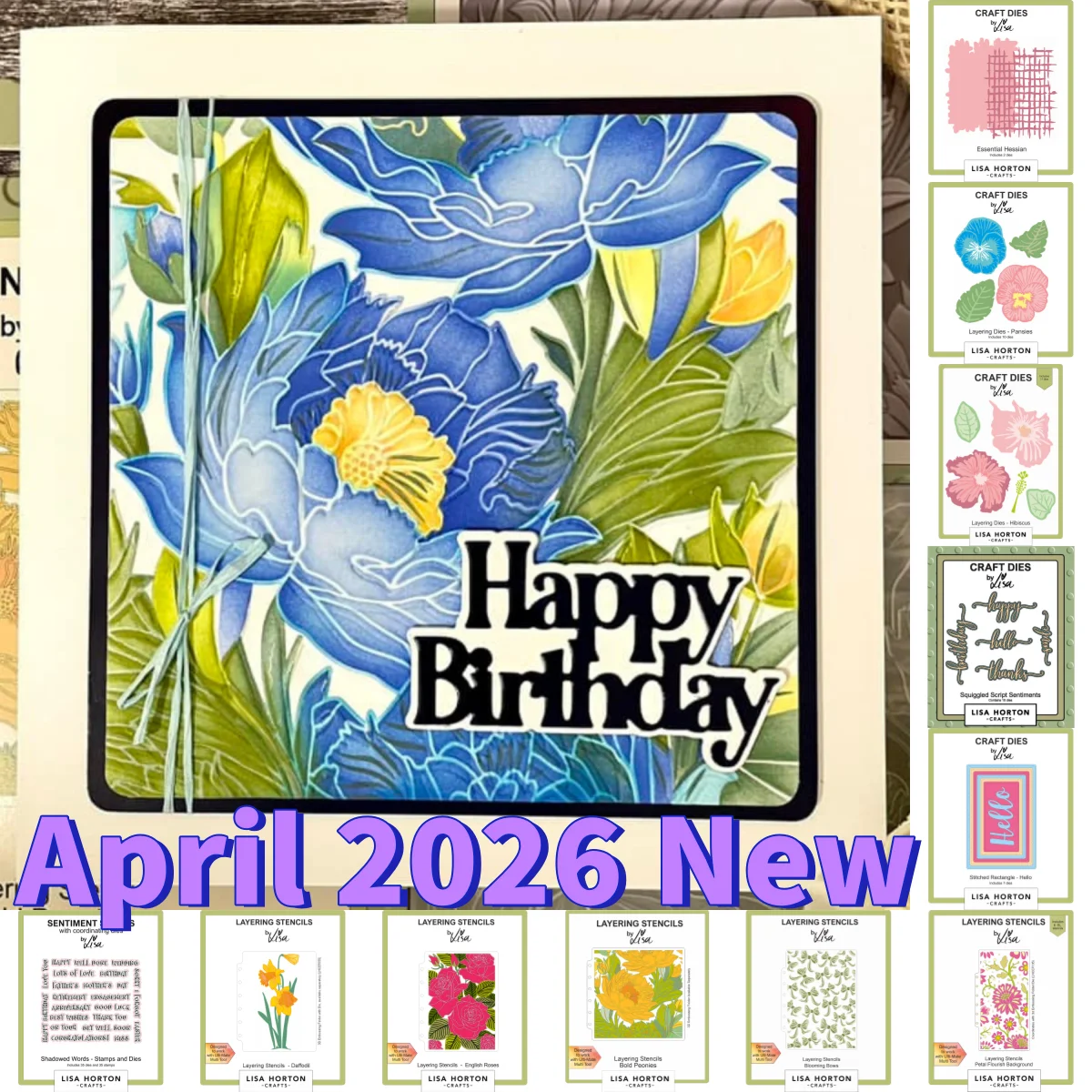 2026년 4월 신제품 히비스커스 팬지 스텐실 금속 커팅 다이즈 투명 스탬프 DI..