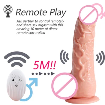 Wireless Control Vibrator Telescopic Swing Dildo Wireless Remote Heating Penis Sex Toy for Woman Suction Cup Realistic Dildo 6