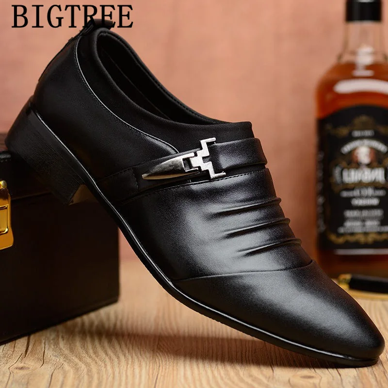 Italian Fashion Elegant Oxford Shoes For Mens Shoes Large Sizes Men Formal Shoes Leather Men Dress Loafers Man Slip On Masculino