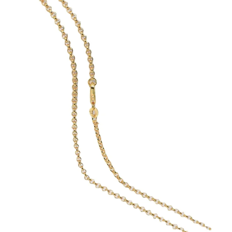 High Quality 2.5MM 16-30Inch Fashion Jewelry Yellow GOLD Cross Chain