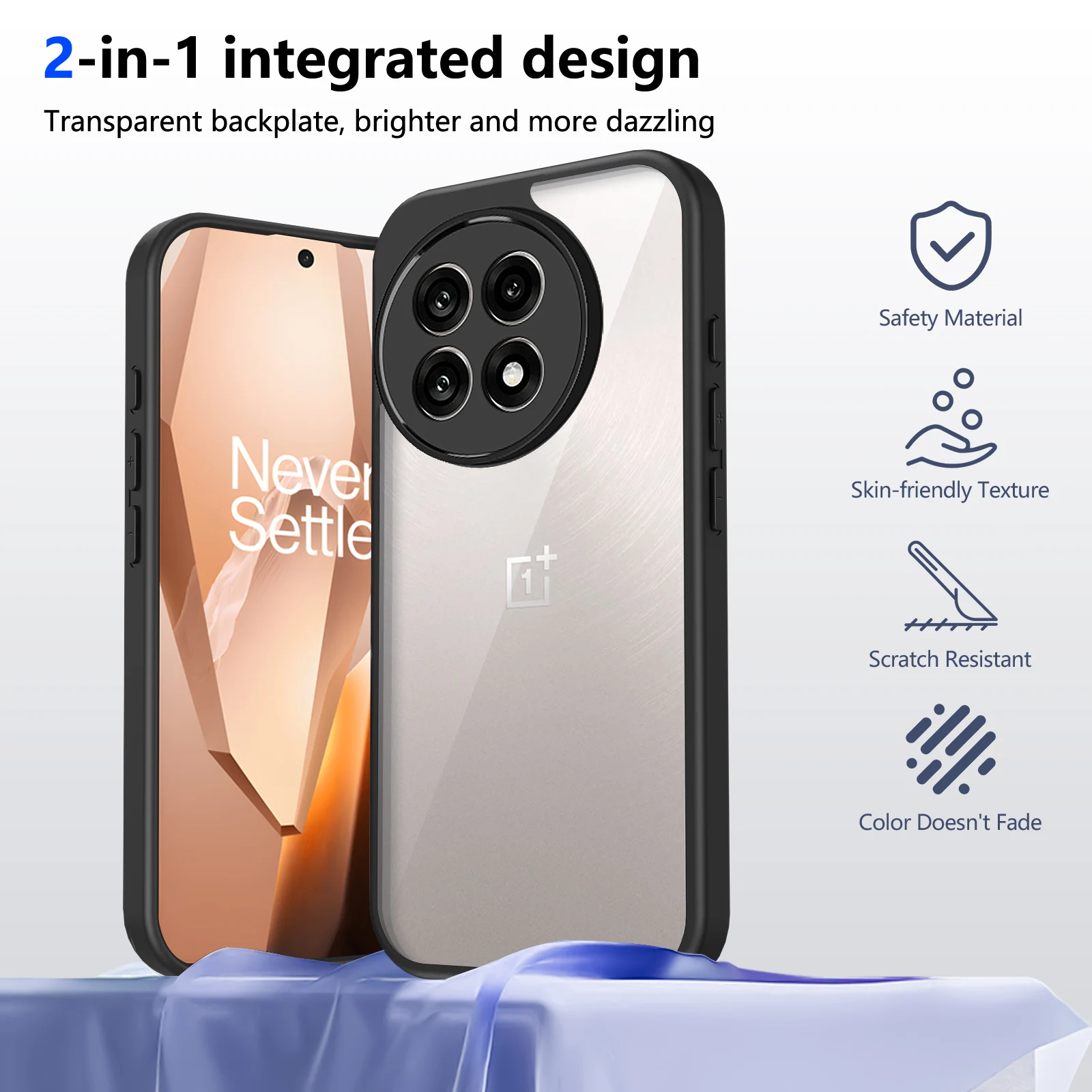 Matte Acrylic Clear Hard Cover Armor Shockproof Case