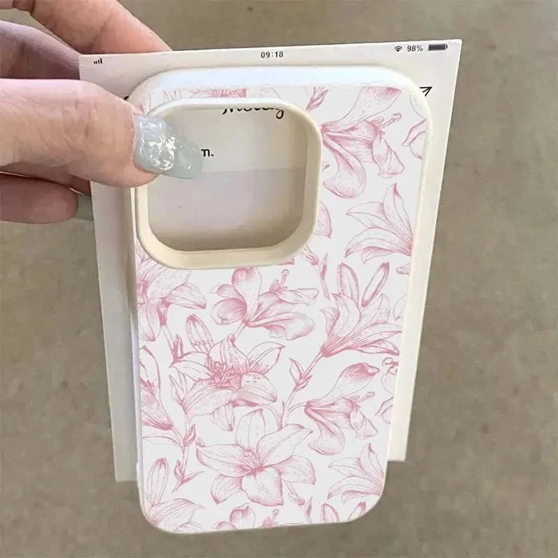 Vintage Floral Silicone PU Leather Phone Case Cover
