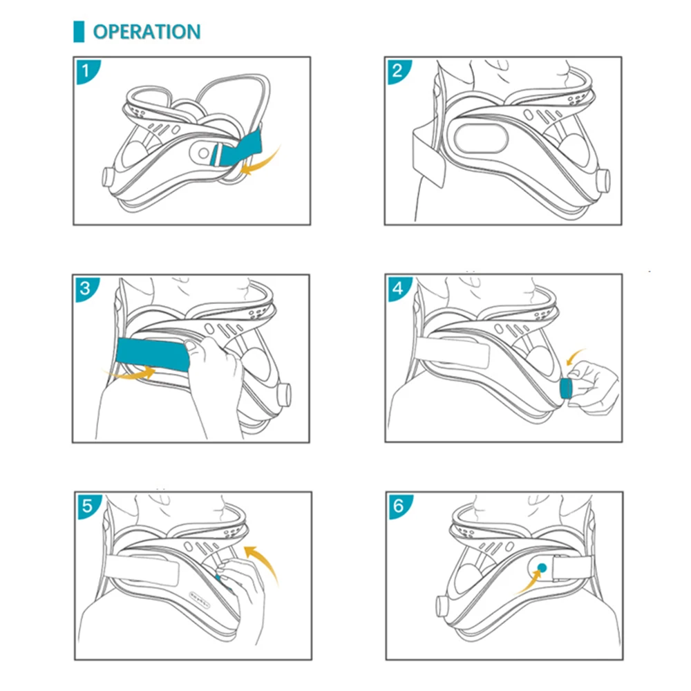 Cervical Neck Traction Device Neck Brace for Men and Women, Adjustable Neck Stretcher with 6 Power Tractions for Neck Pain Decom