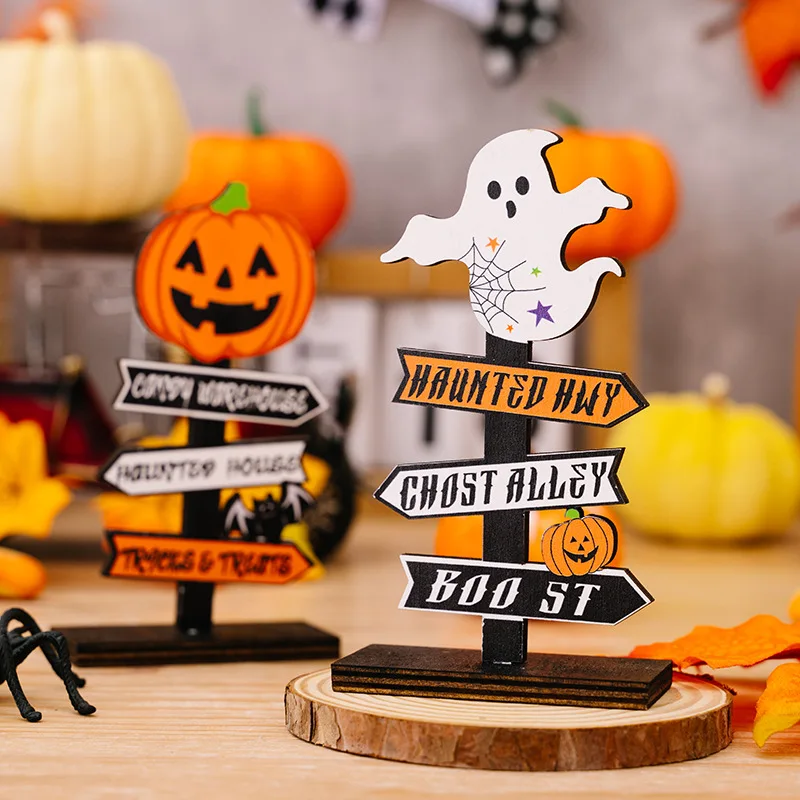 Halloween Wooden Pumpkin Letter Tree Decoration - Ghost Table Decor for Ghost Festival, Dead Party, Trick-or-Treat Day - Image 3