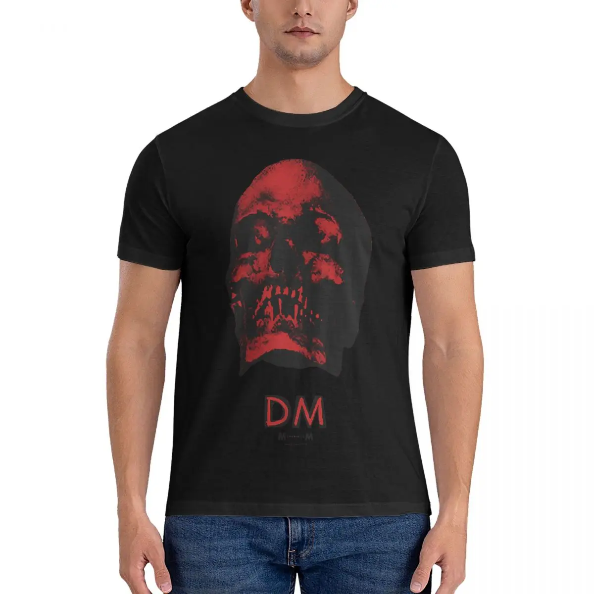 Dm, Memento Mori Logo T Shirt Uomo Puro Cotone Vintage T-Shirt Girocollo Depeche Band Mode Tee Shirt Manica Corta Top