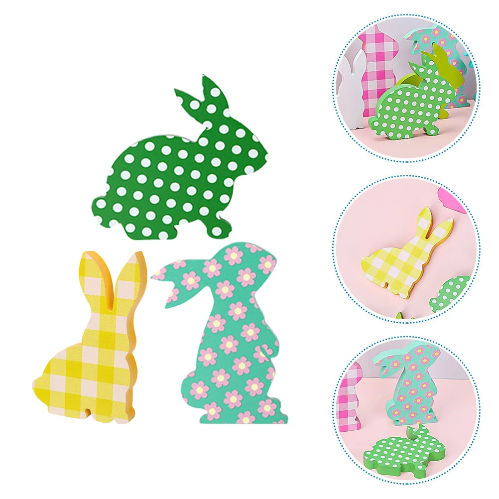 

Colorful Easter Bunny Cutouts Table Tiered Tray Bunny Signs Rabbit Shape Signs