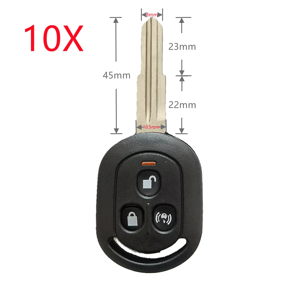 

10pcs/lot 3 BUTTON REMOTE KEY SHELL CASE FOR Chevrolet Lacetti Optra Nubira Replacement Remote shell DWO4R Blade