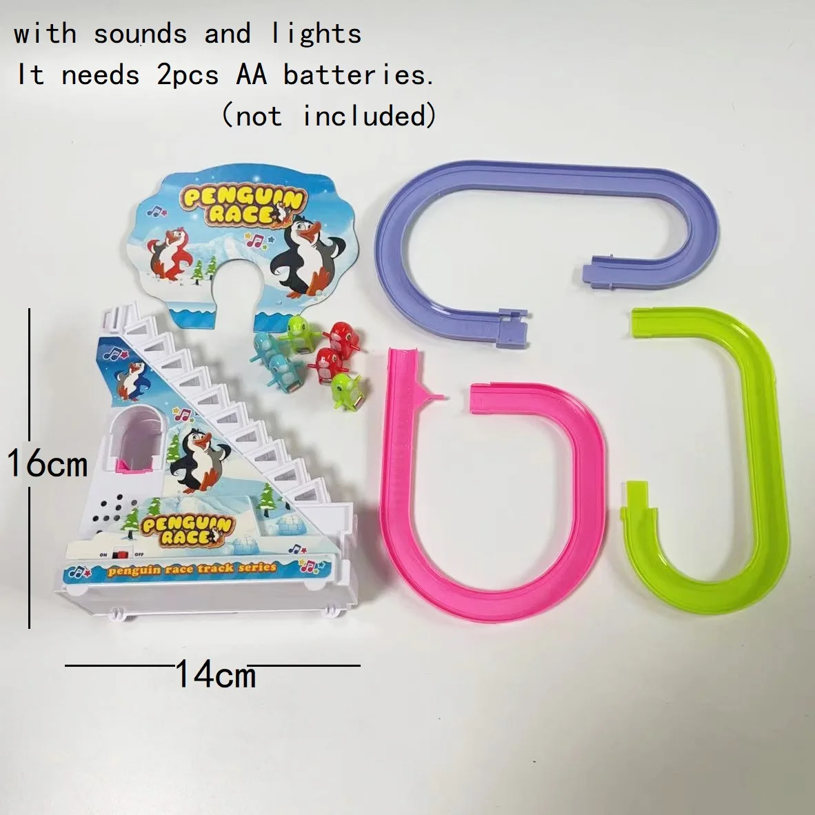 Penguin Track Toy Climb Stairs Children Kids Classic Cartoon Dogs Ducks Electrical Music Light Birthday Christmas New Year Gift