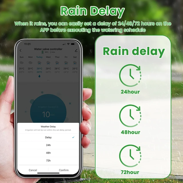 AVATTO Tuya WiFi Smart Watering Timer,Automatic Digital Garden Irrigation Controller work with Smart life APP Alexa Google home 4