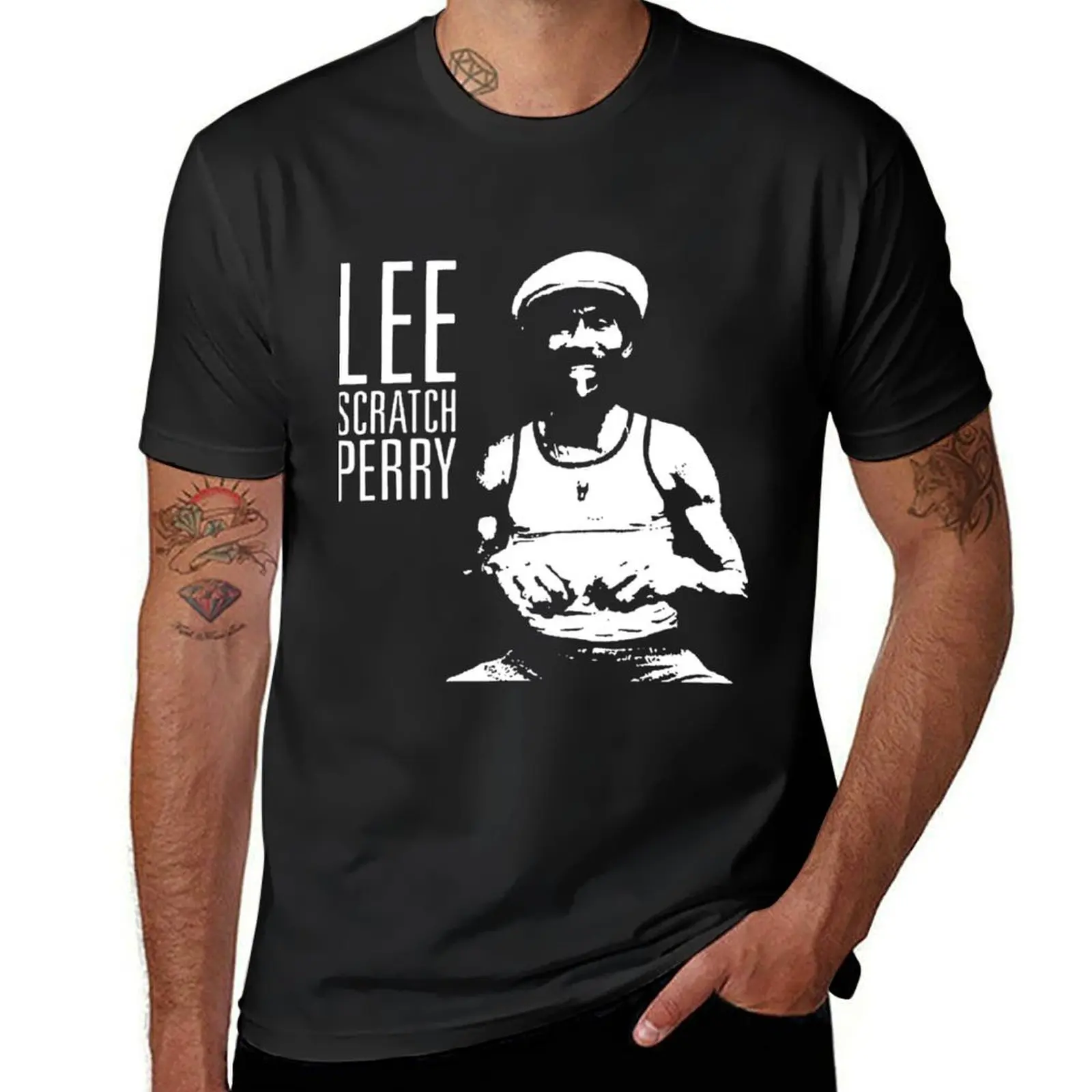 Lee Scratch Perry T-Shirt plus sizes Short sleeve tee boys animal print aesthetic clothes men t shirts