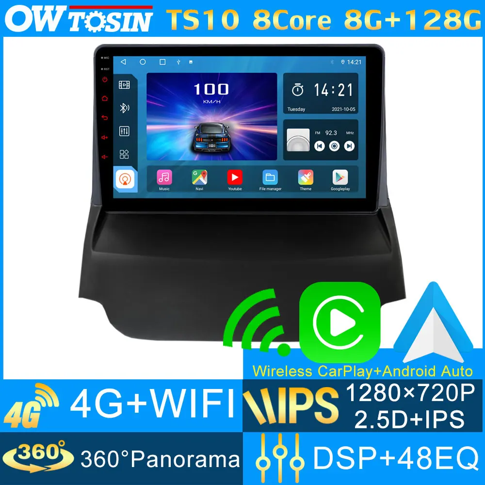 Автомобильный мультимедийный плеер TS10 8 ядер ГБ + 128 IPS 1280*720P Android для Ford Ecosport 2012-2017